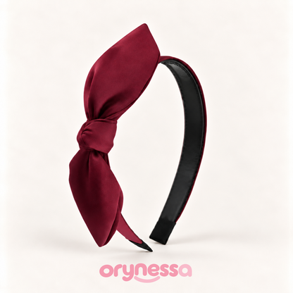 Orynessa Ruby Satin Bow Headband