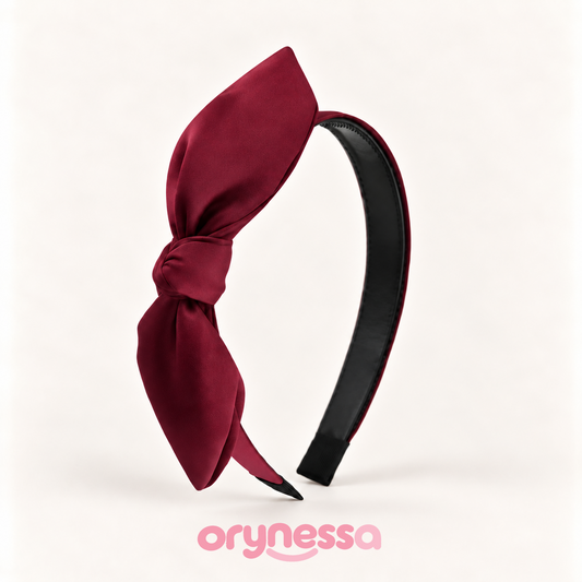 Orynessa Ruby Satin Bow Headband