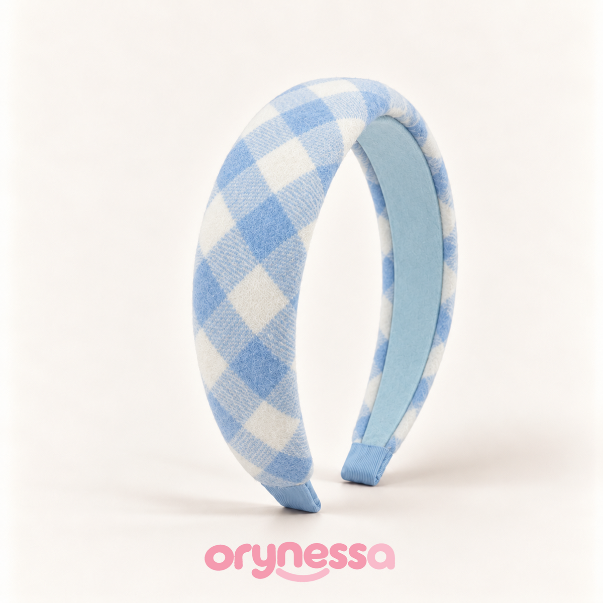 Orynessa Sky Gingham Padded Headband