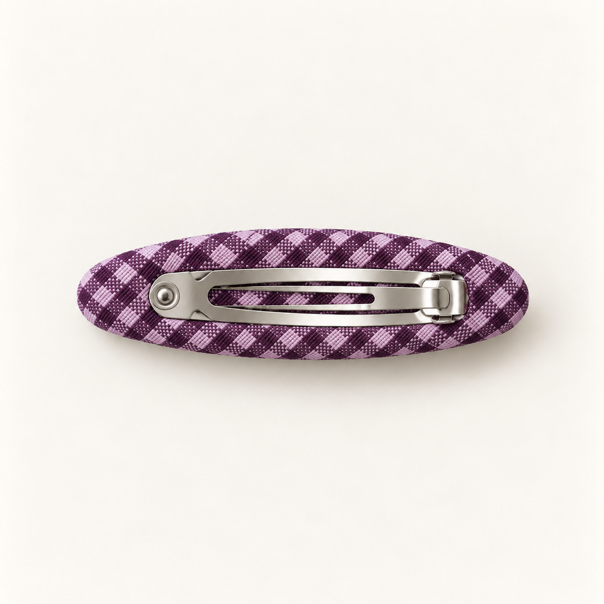 Orynessa Violet Gingham Flower Barrette