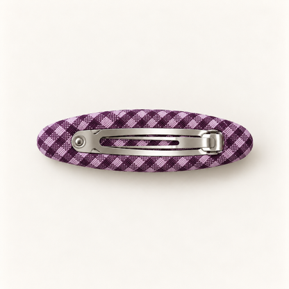 Orynessa Violet Gingham Flower Barrette