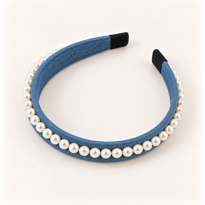 Orynessa Denim Pearl Headband