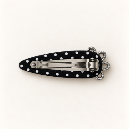 Orynessa Noir Polka Dot Flower Barrette