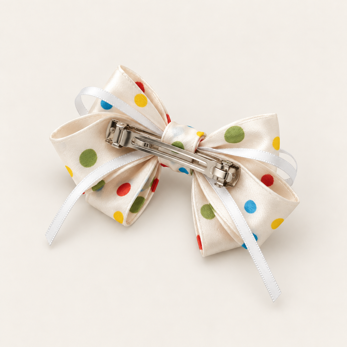 Orynessa Polka Dot Satin Bow Hair Clip