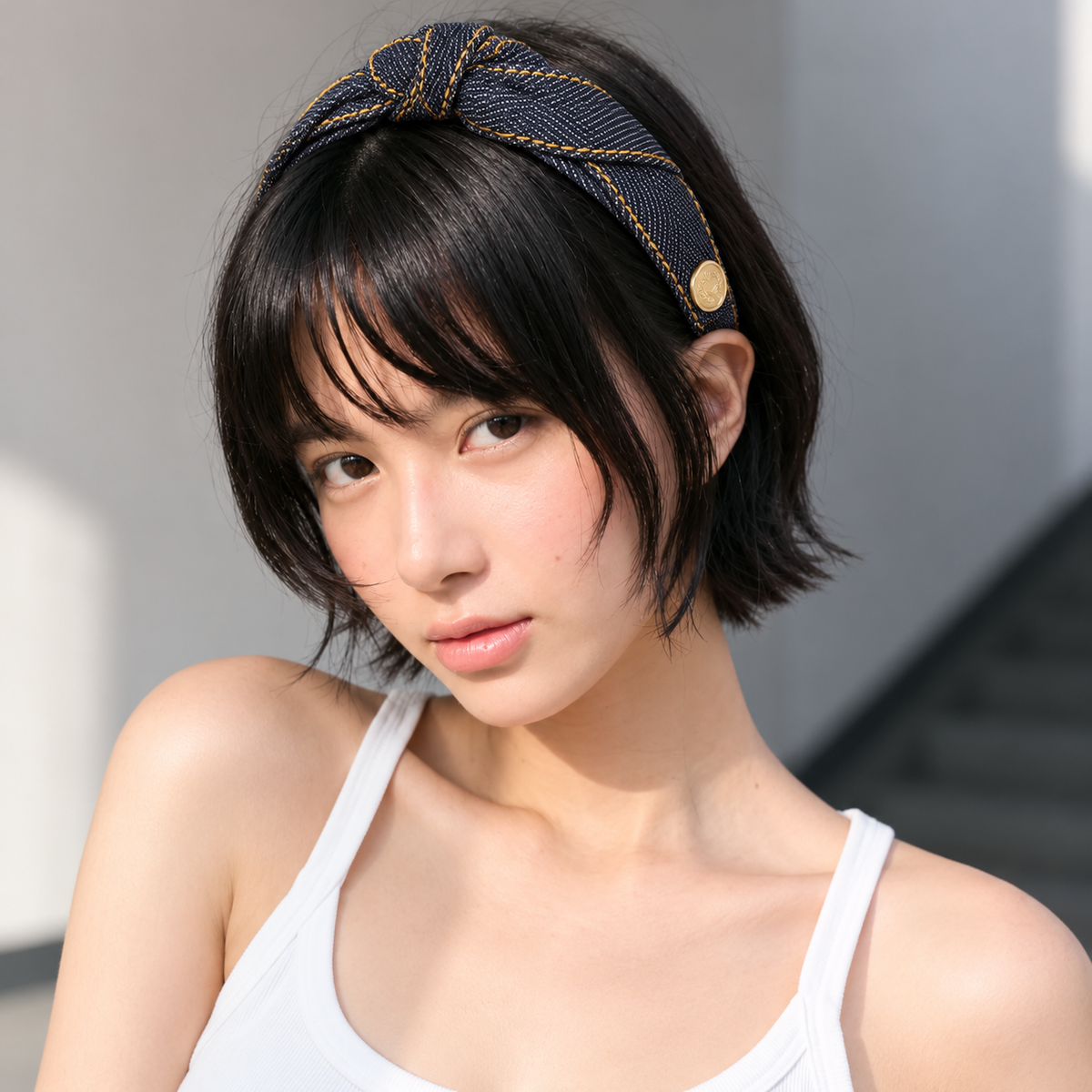 Orynessa Denim Knot Headband