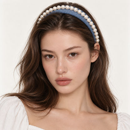 Orynessa Denim Pearl Headband