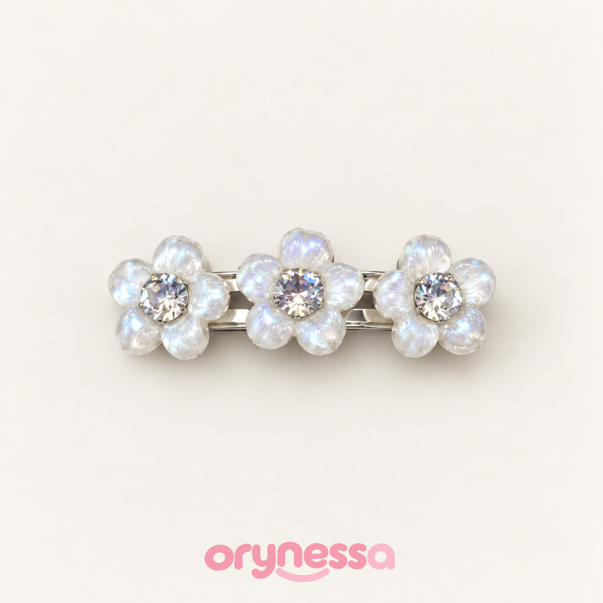 Orynessa Pearl Blossom Crystal Barrette