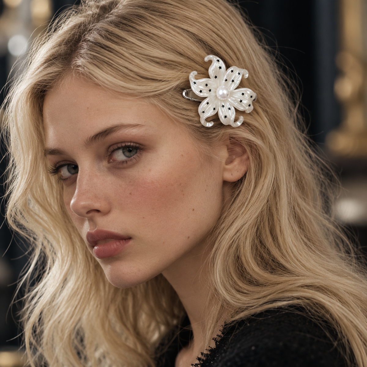 Orynessa Celestial Pearl Flower Barrette