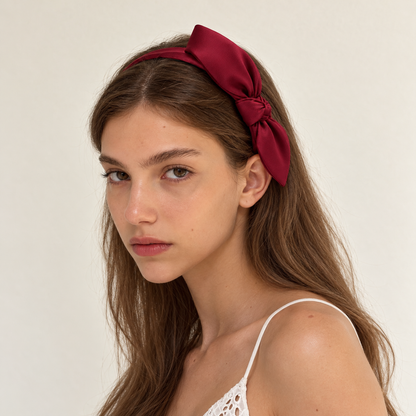 Orynessa Ruby Satin Bow Headband
