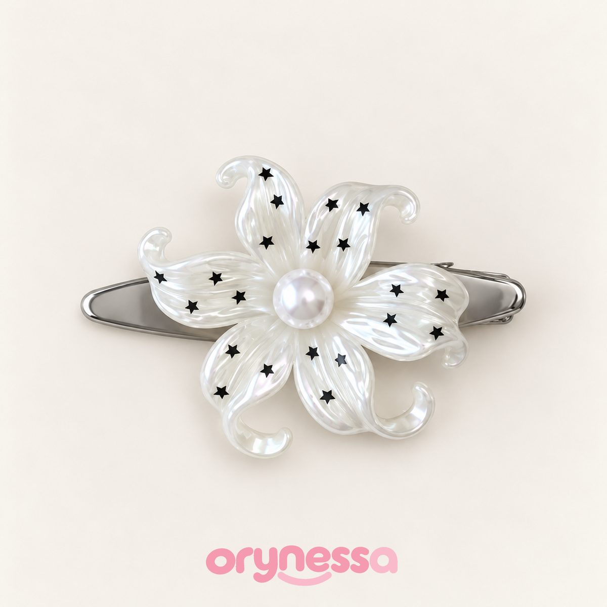 Orynessa Celestial Pearl Flower Barrette