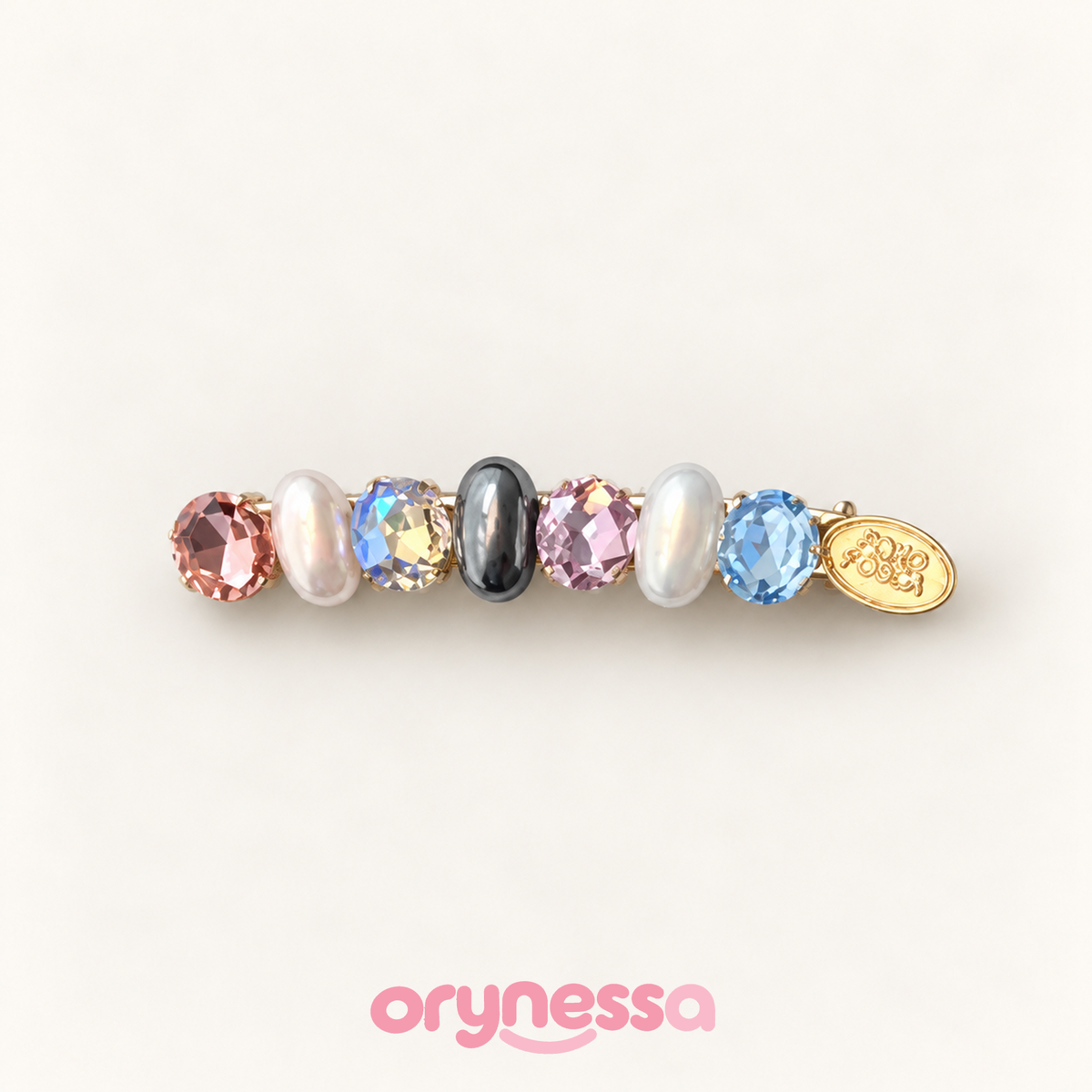 Orynessa Gemstone Pearl Barrette